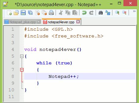 notepad ++ Code Editor