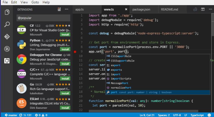 Visual Studio Code Code Editor