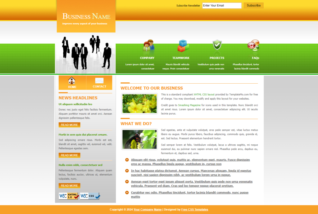 HTML CSS Business Template